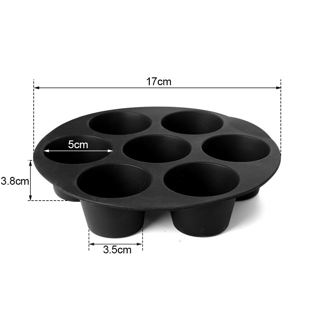 7 Holes Airfryer Silicone Pot Muffin Cake Cup Mold Baking Pan for Pastry Air Fr