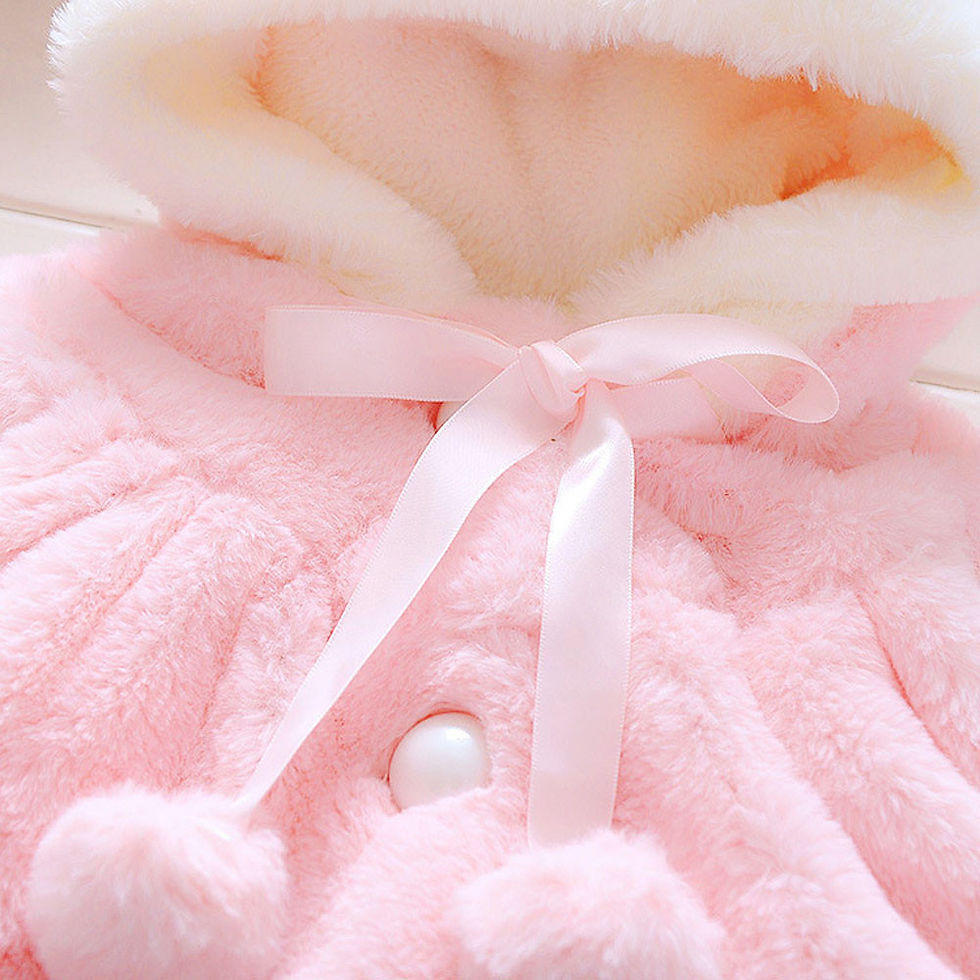 Thumbnail: Baby Girls Fur Winter Warm Coat Cloak Jacket Thick Warm Clothes Fall Winter Coa