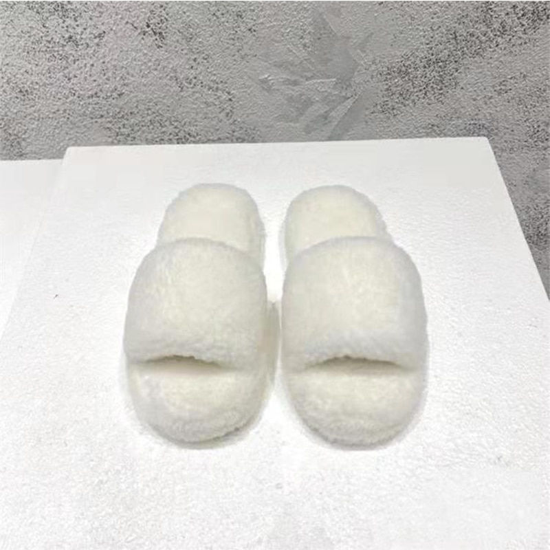 Miniatura: 2022 Women Designer Quality Plush Woollen Handbag Match Warm Cotton Furry Slipp