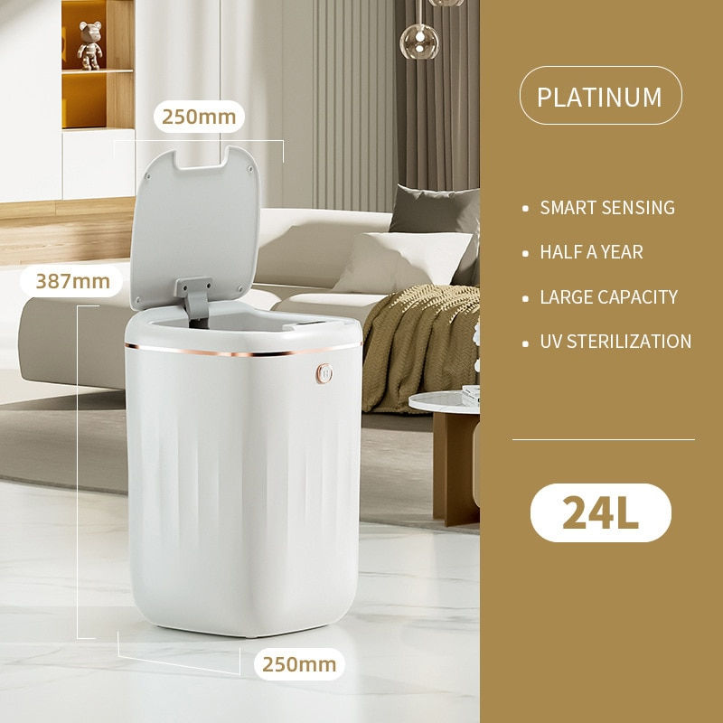 Thumbnail: Smart Trash Can Automatic Sensor Garbage Bin Kitchen Bathroom Touch Bucket Wast