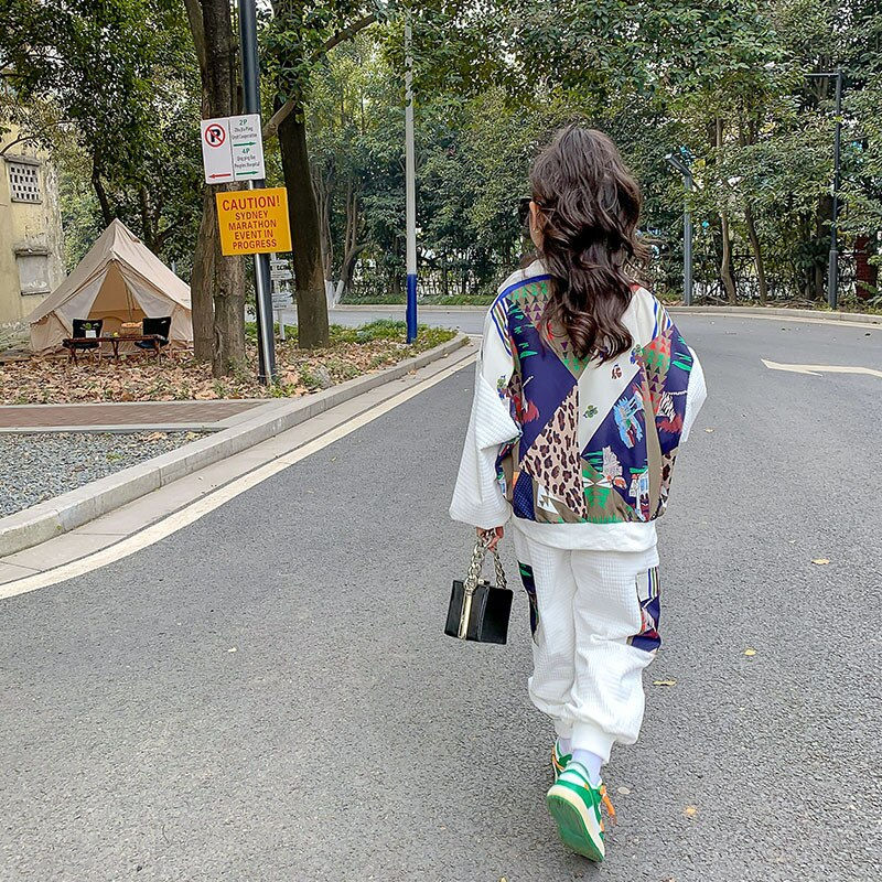 Thumbnail: Girls Spring Street Sports Suit 2022 New Fashionable Pocket Cardigan +Long Slee