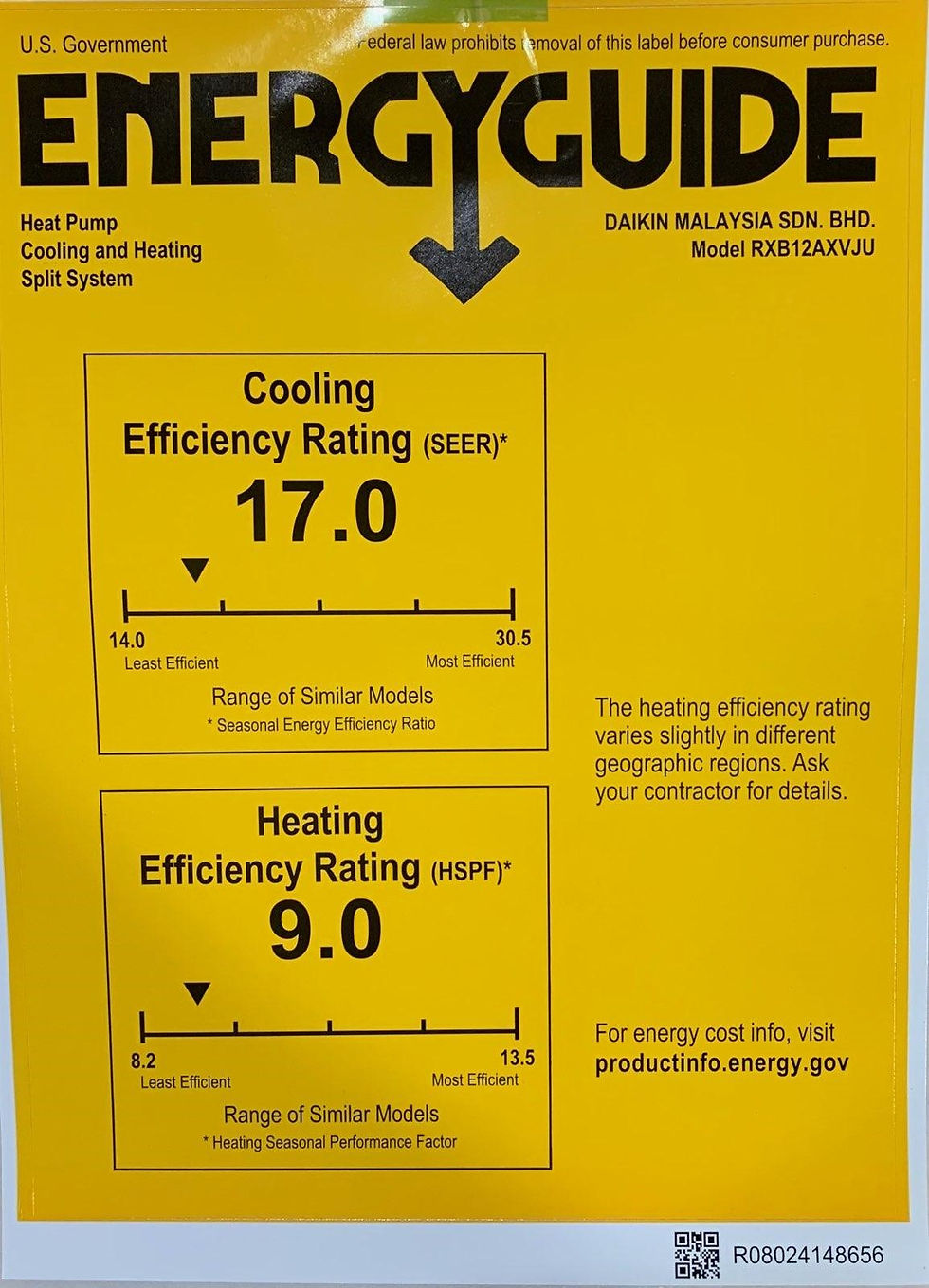 Thumbnail: Daikin 12000 BTU 17 SEER 230v Ductless Mini Split Air Conditioner Heat Pump wit