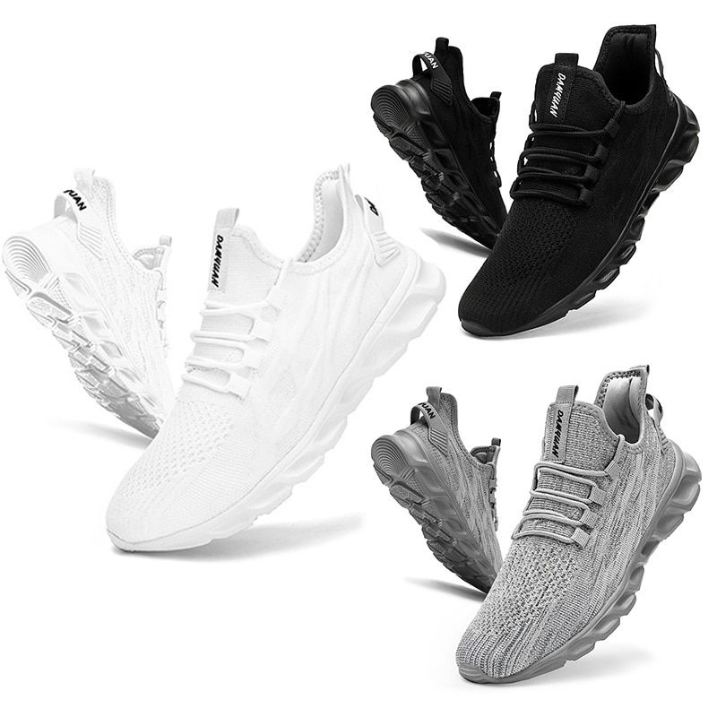 Thumbnail: Men's Vulcanized Walking Running Shoes Unisex Casual Lightweight Tennis Shoes A
