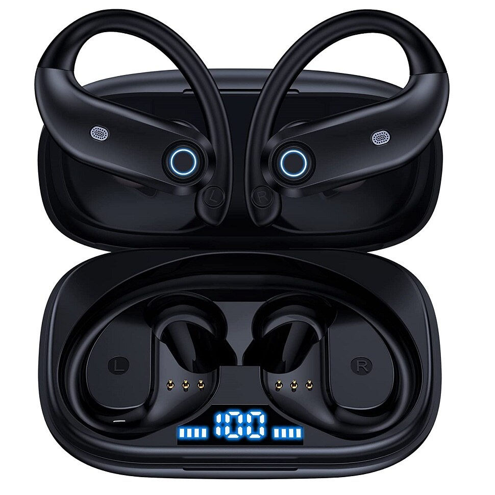 थंबनेल: Bluetooth Headphones 48Hrs Playback Wireless Earbuds with Wireless Charging Cas