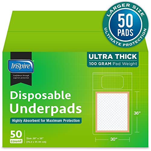 الصورة المصغرة: Inspire  Absorbent Bed Pads for Incontinence Disposable XL 30 x 36 Super | The 
