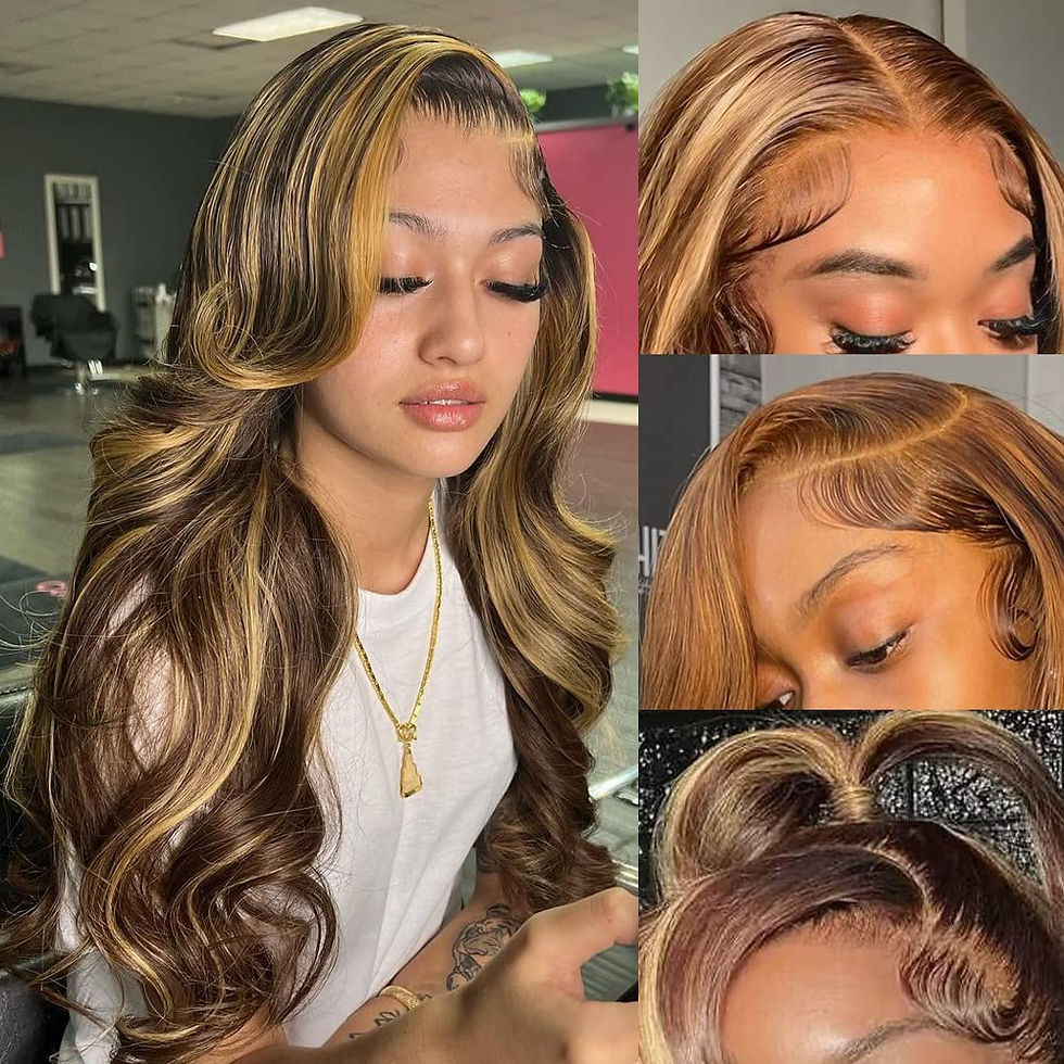 Miniatura: Highlight Ombre Lace Front Wigs Human Hair Pre Plucked with Baby Hair 13x4 Body