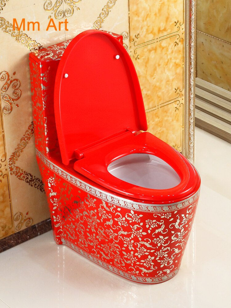 Thumbnail: Home pumping  red personality red toilet super whirlwind water-saving odorless 
