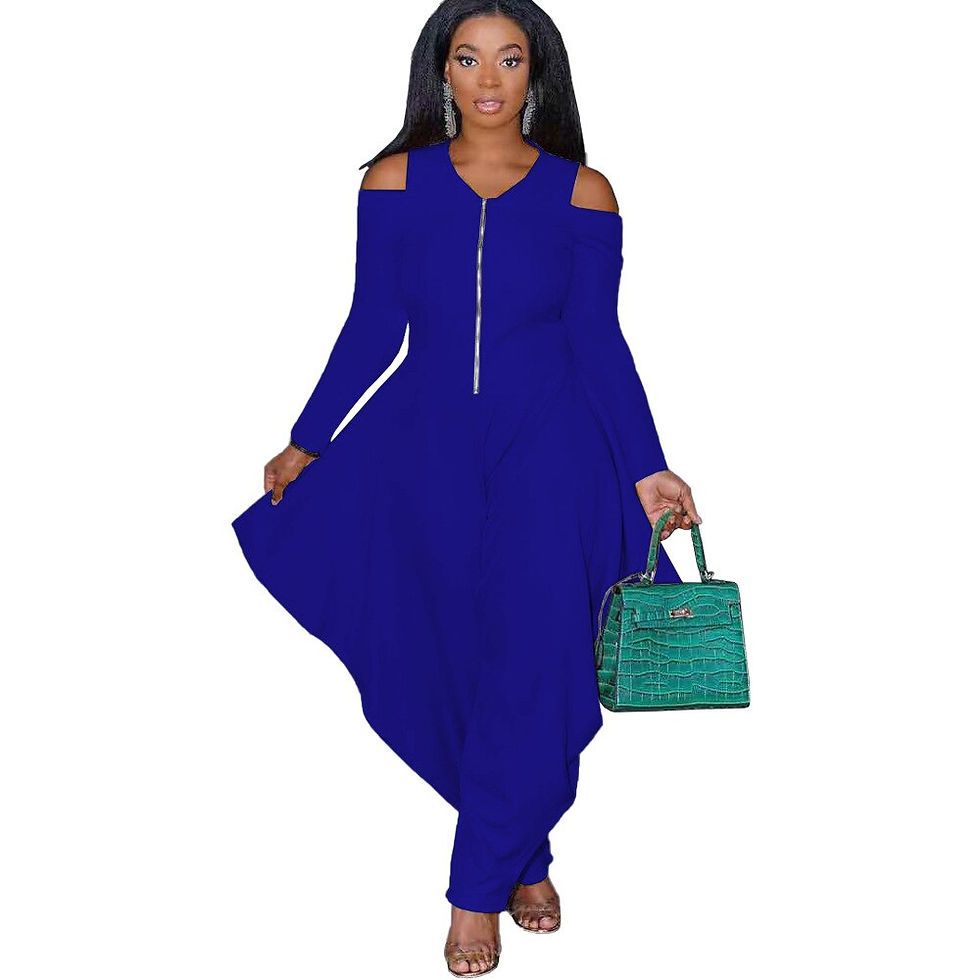 Thumbnail: Fall Women Clothes Jumpsuit One Piece Outfit Elegant Hollow Out Long Sleeve Fas