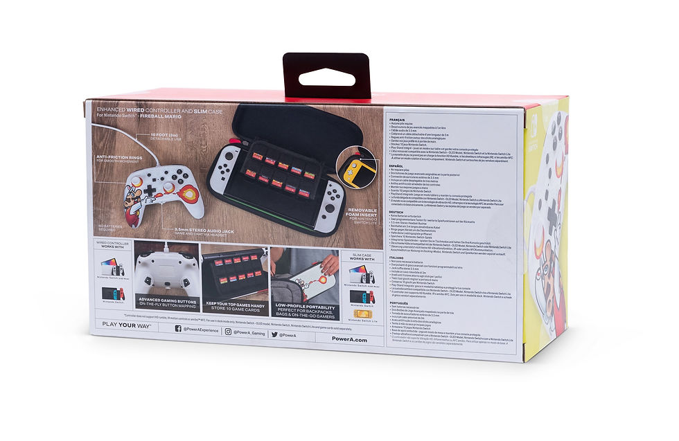 Thumbnail: PowerA Enhanced Wired Controller and Slim Case for Nintendo Switch — Mario Fire