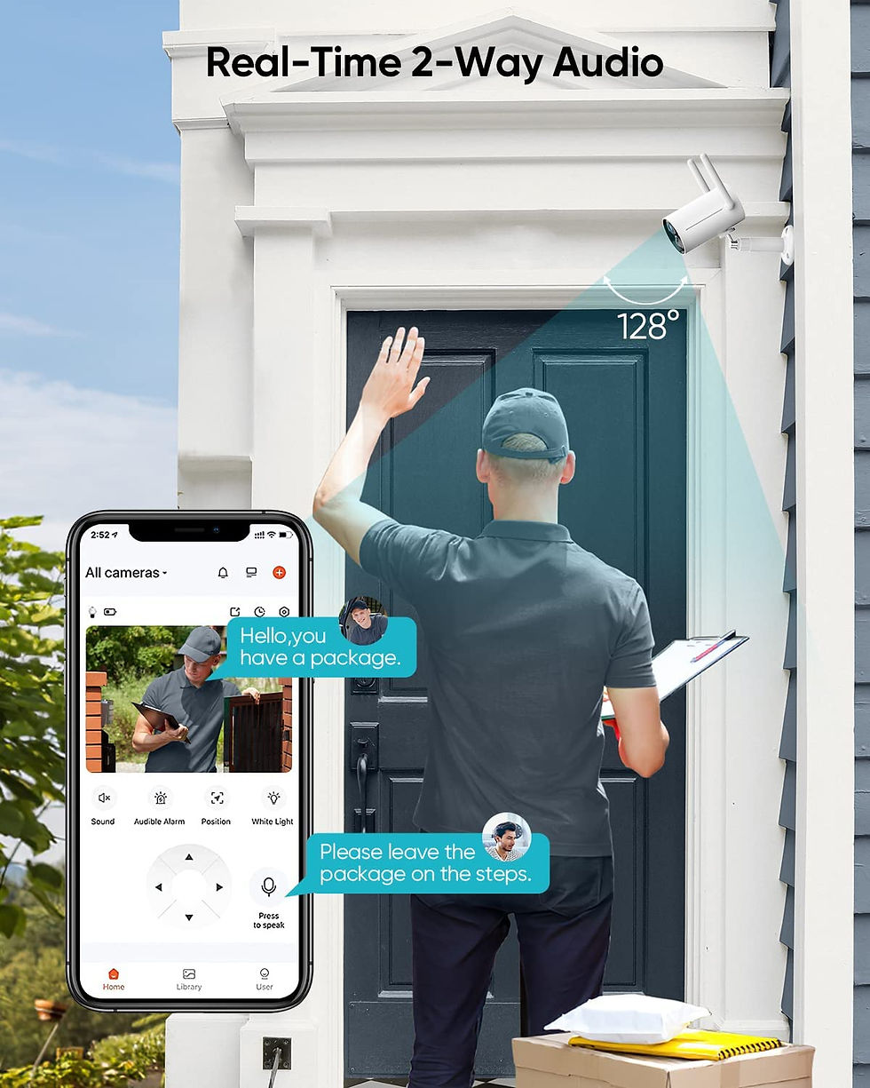 الصورة المصغرة: Security Camera Outdoor, 2.4G WiFi Wireless Cameras for Home Security, 1080P Co