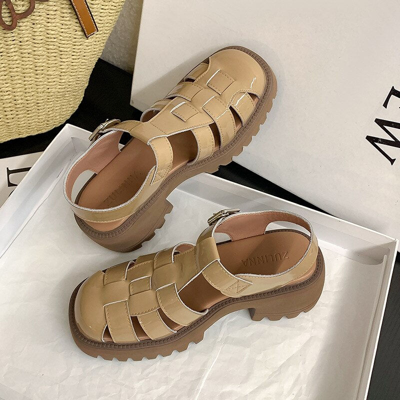 Thumbnail: Koznoy Summer Women's Sandals 6cm Genuine Leather Hot Sale Platform Mujer Comfy