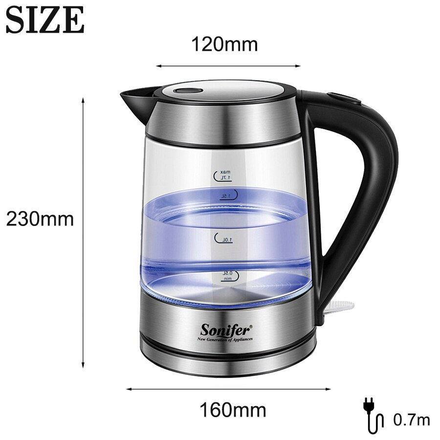 Miniaturbild: 1.7L Glass Electric Kettle Tea Coffee Thermo Pot Appliances Kitchen Smart Kettl