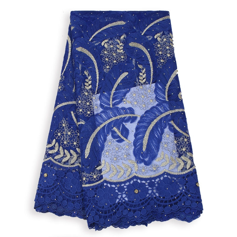 Thumbnail: Bestway African Lace Fabric 5 Yards with Rhinestones High Quality 2023 French T
