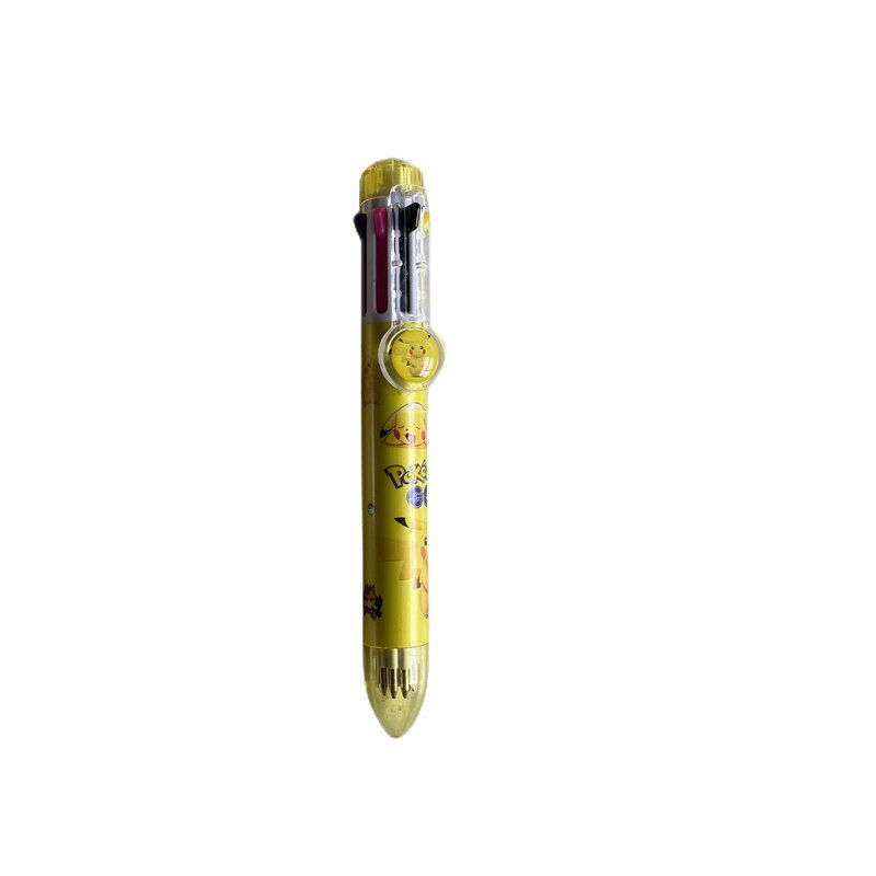 Thumbnail: Anime Around Cute Pokemon Eight-color Ballpoint Pen Cartoon Pikachu Press Hands