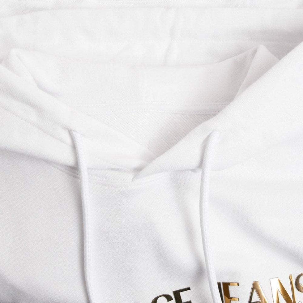 Thumbnail: Versace Jeans Couture 100% Cotton Gold Foil Logo Long Sleeve Hoodie Sweatshirt-