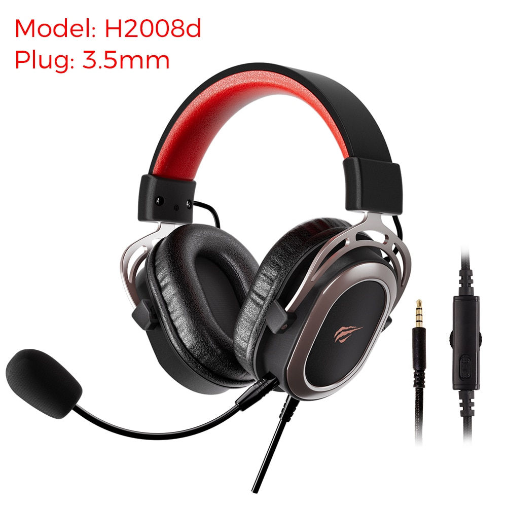 HAVIT H2008d Wired Gaming Headset with 3.5mm Plug 50mm Drivers Surround Sound H