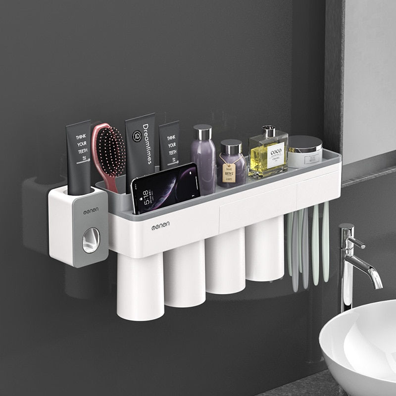 Miniatura: Magnetic Toothbrush Holder  Wall Mount Bathroom Storage Rack Accessories Set