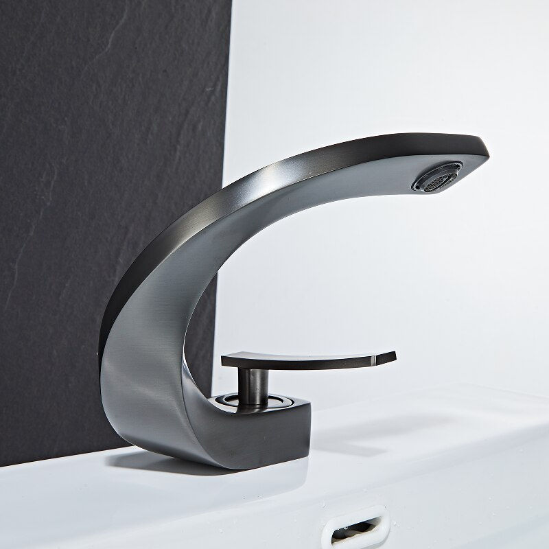 Thumbnail: Tuqiu Bathroom Faucet Brass Rose Gold White Bathroom Basin Faucet Cold Hot Wate
