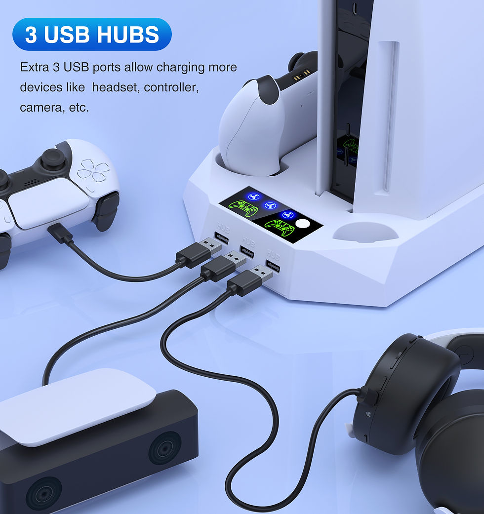 Thumbnail: PS5 Stand with Cooling Fan,BEBONCOOL PS5 Accessories,Dual Charger Station for P