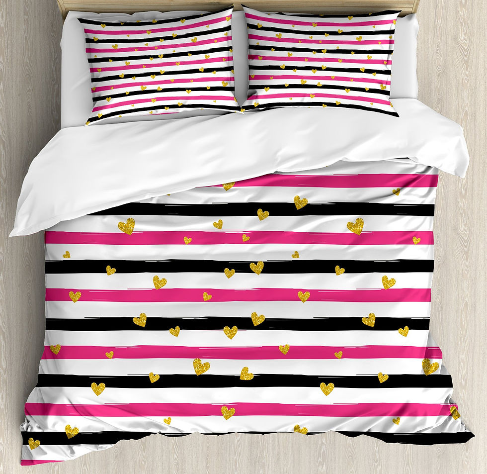 Thumbnail: Love Heart Bedding Set Simple Plaid Duvet Cover 200x200 Pillowcase Single Doubl
