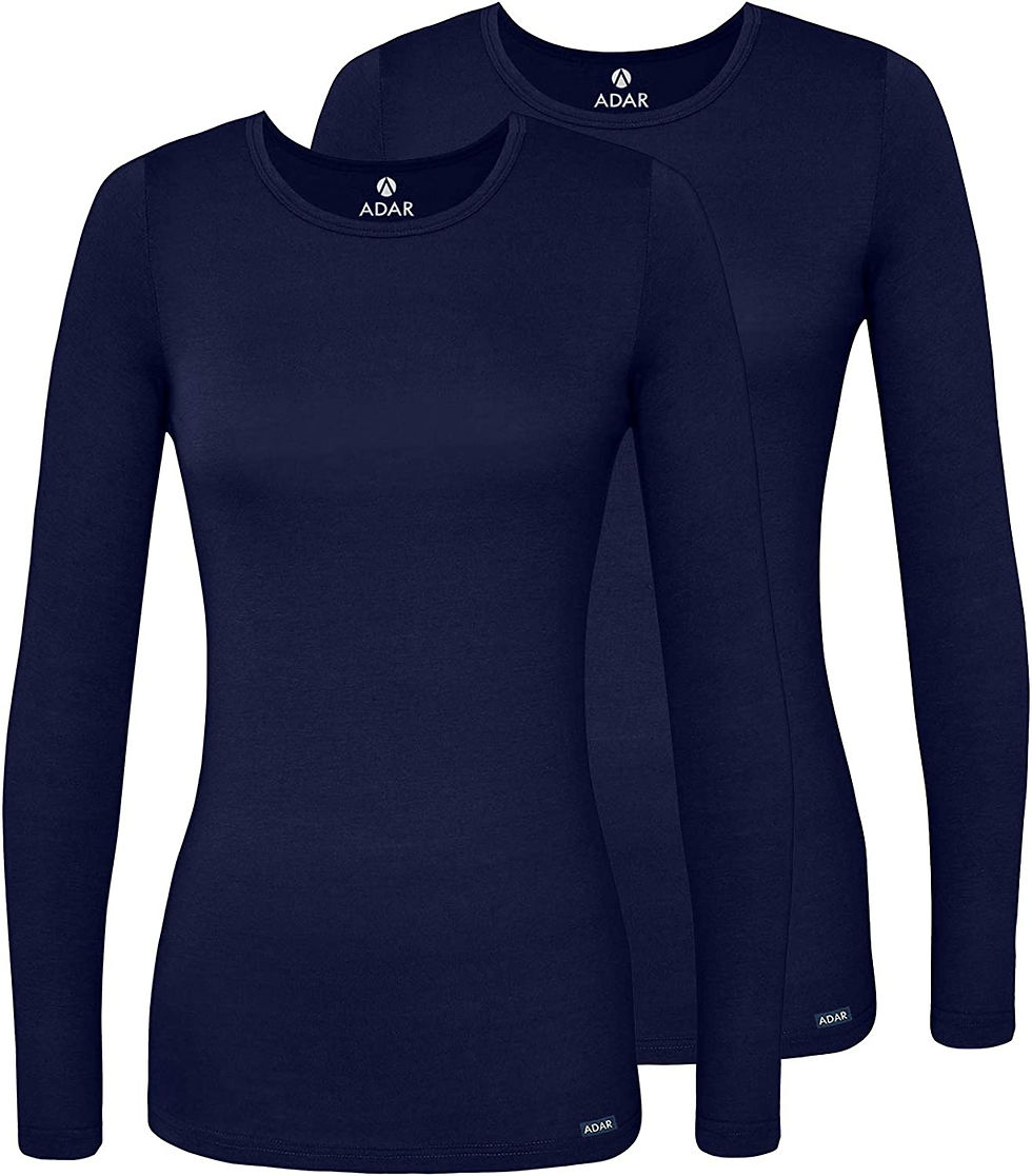 Thumbnail: Adar Underscrubs for Women 2 Pack - Long Sleeve Underscrub Comfort Tee