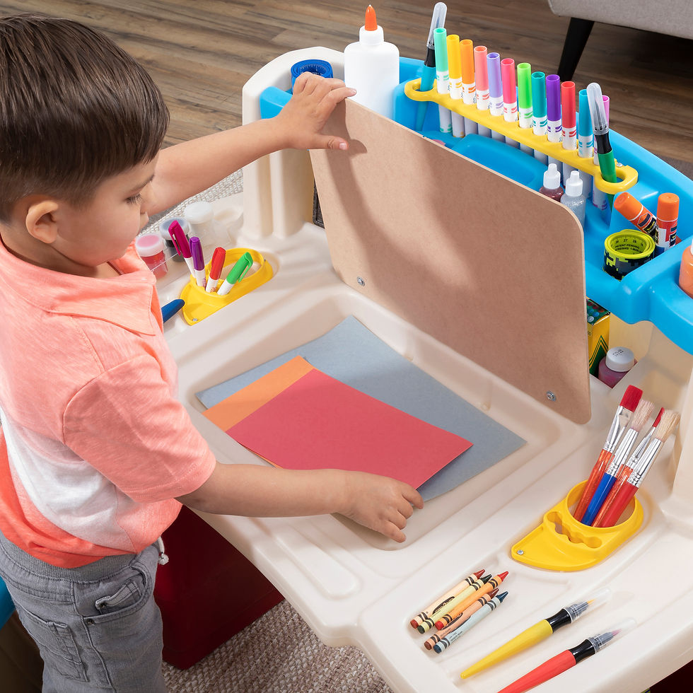 Thumbnail: Step2 Deluxe Art Master Desk Plastic Kids Activity Center and Table