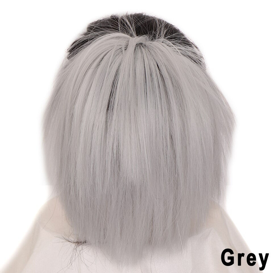 Thumbnail: Synthetic High Elastic Rubber Band Messy Bun Fake Hair Straight Donut Scrunchie
