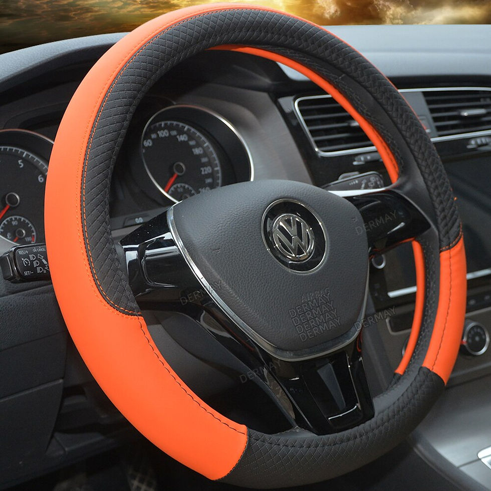 Miniature : Sport Car Steering Wheel Covers Anti-Slip PU Leather fit 37~38cm Steering Wheel