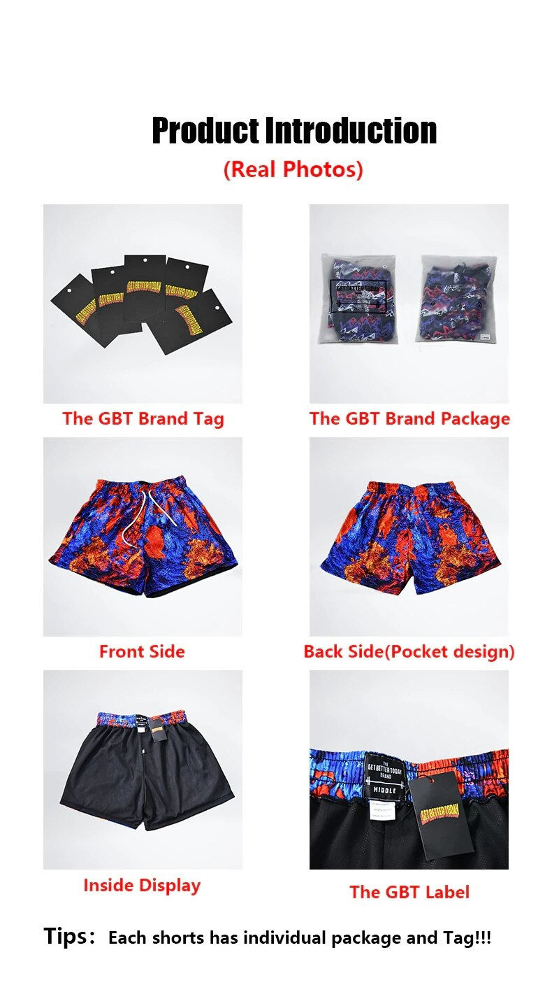 Thumbnail: Get Better Today Men Shorts GYM Basketball Running Shorts The GBT Brand Shorts 