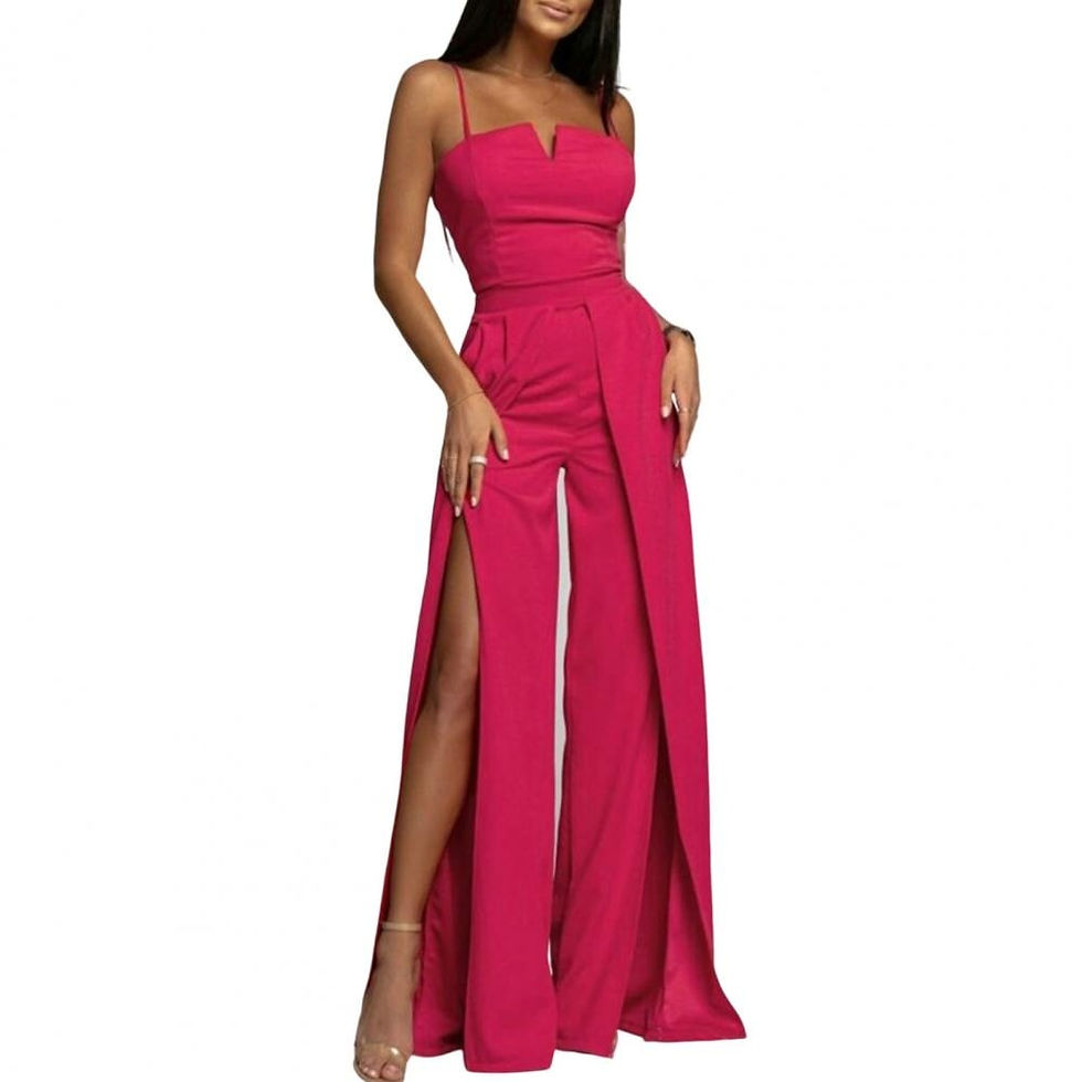 Thumbnail: Sexy One Shoulder Rompers Womens Jumpsuit Summer Sleeveless Belt Wide Leg Elega