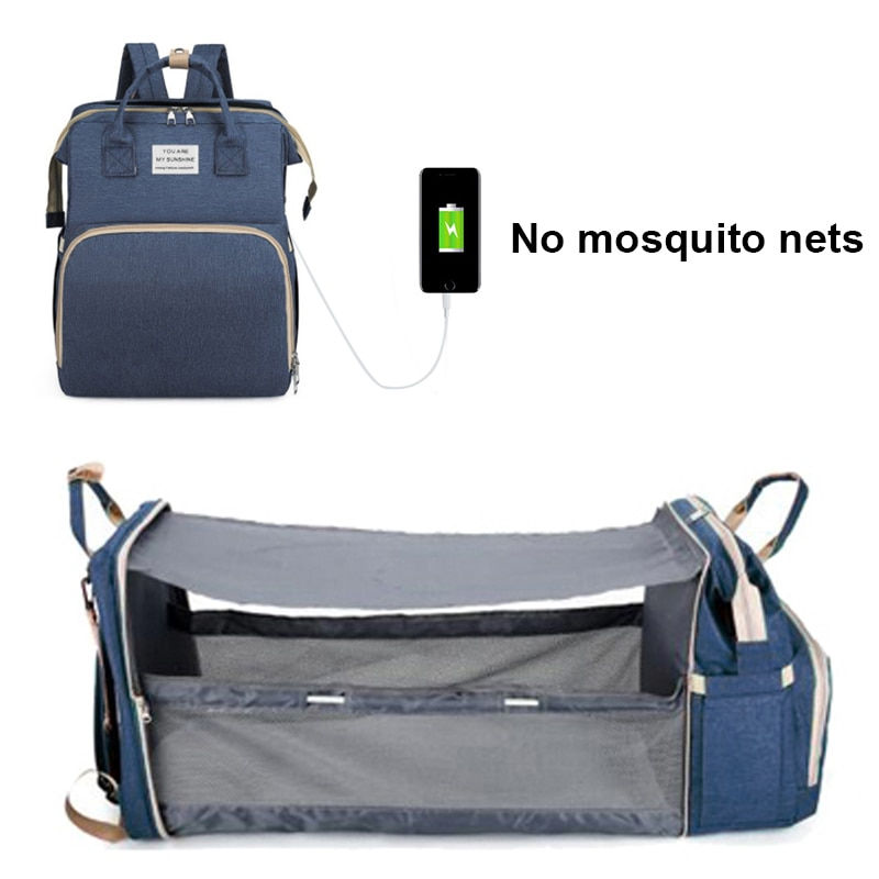 Miniature : Folding Mommy Bag Lightweight Portable Folding Crib Bed Large-capacity Baby Bac