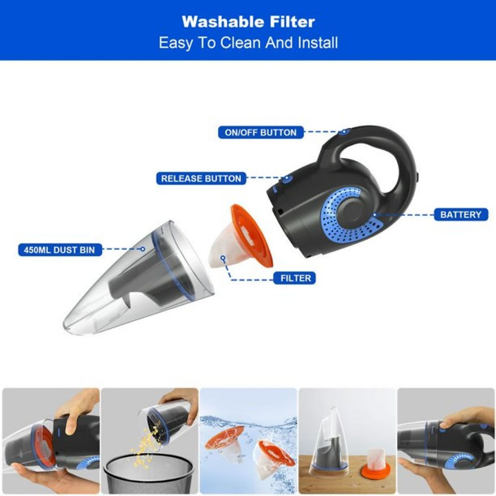 Thumbnail: Wet Dry Handheld Vacuum, Cordless Hand Vacuum Cleaners, Lightweight, for Car, B