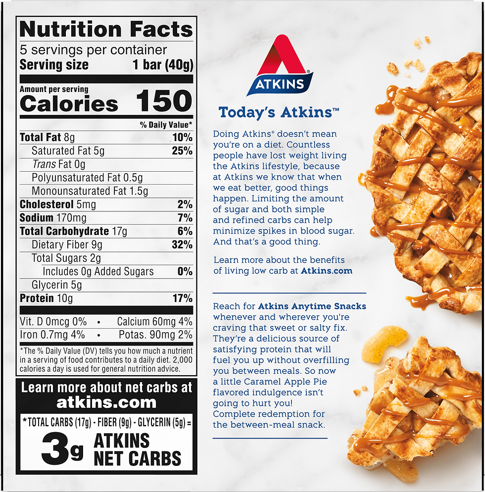 Миниатюра: Atkins Snack Bar, High Protein, Low Carb, Caramel Apple Pie, 5 Count