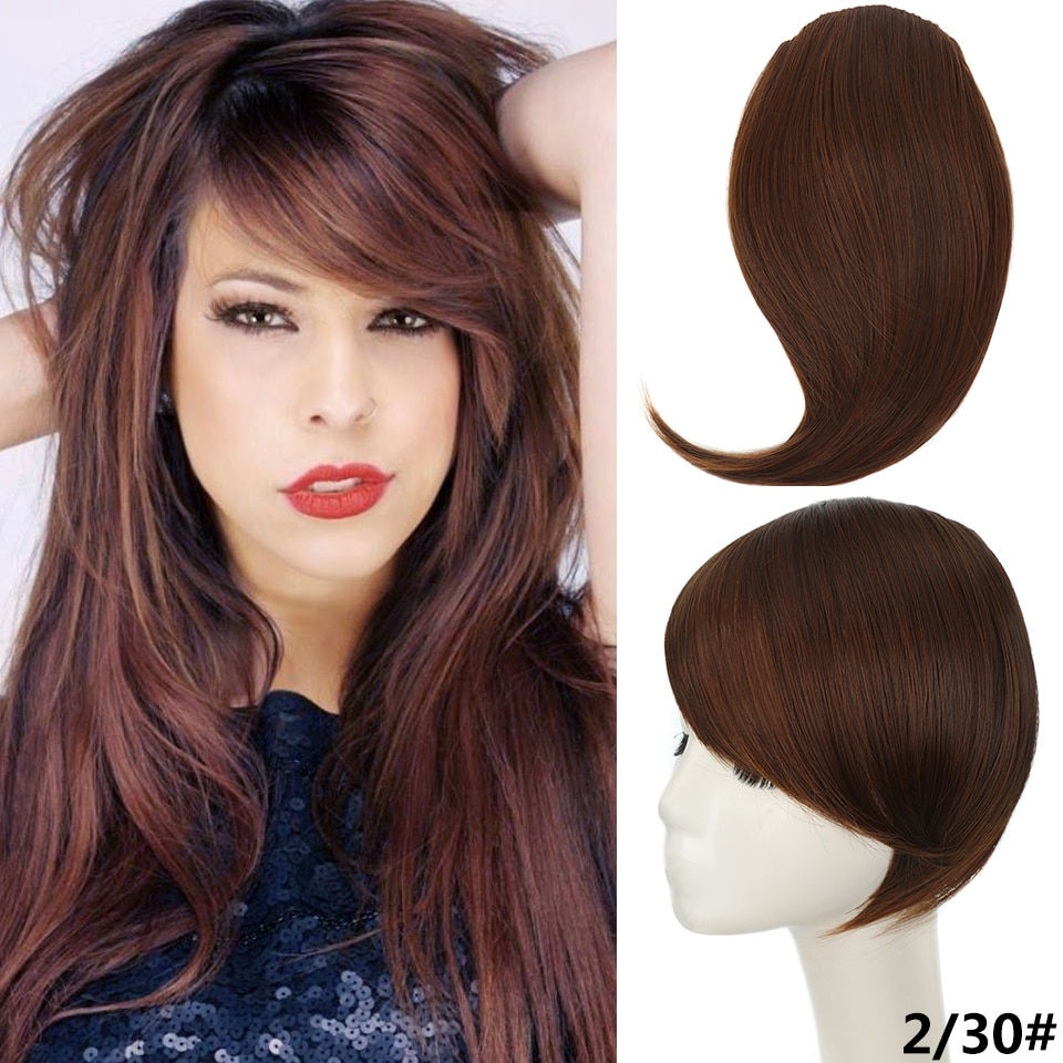 Thumbnail: LUPU Synthetic Hair, Women's Bangs, Short Hair Clips, Natural Black, Solid Color