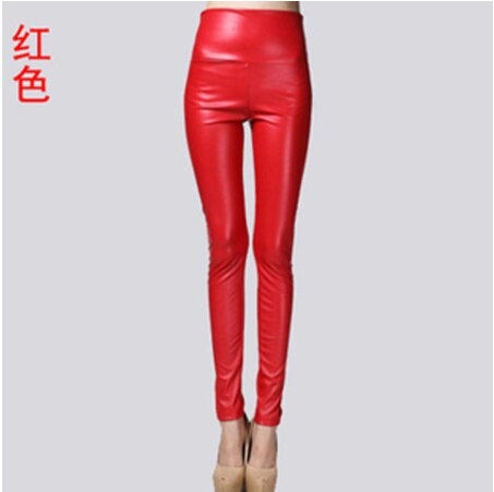 Thumbnail: PU High-waisted elastic leggings Black autumn winter new fashion fitting skinny