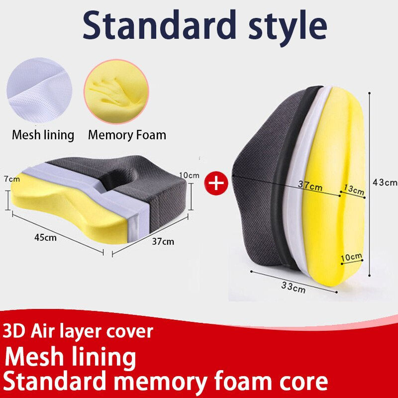 Thumbnail: Memory Foam Lumbar Support Chair Cushion Pillow Orthopedic Seat Cushion For Car