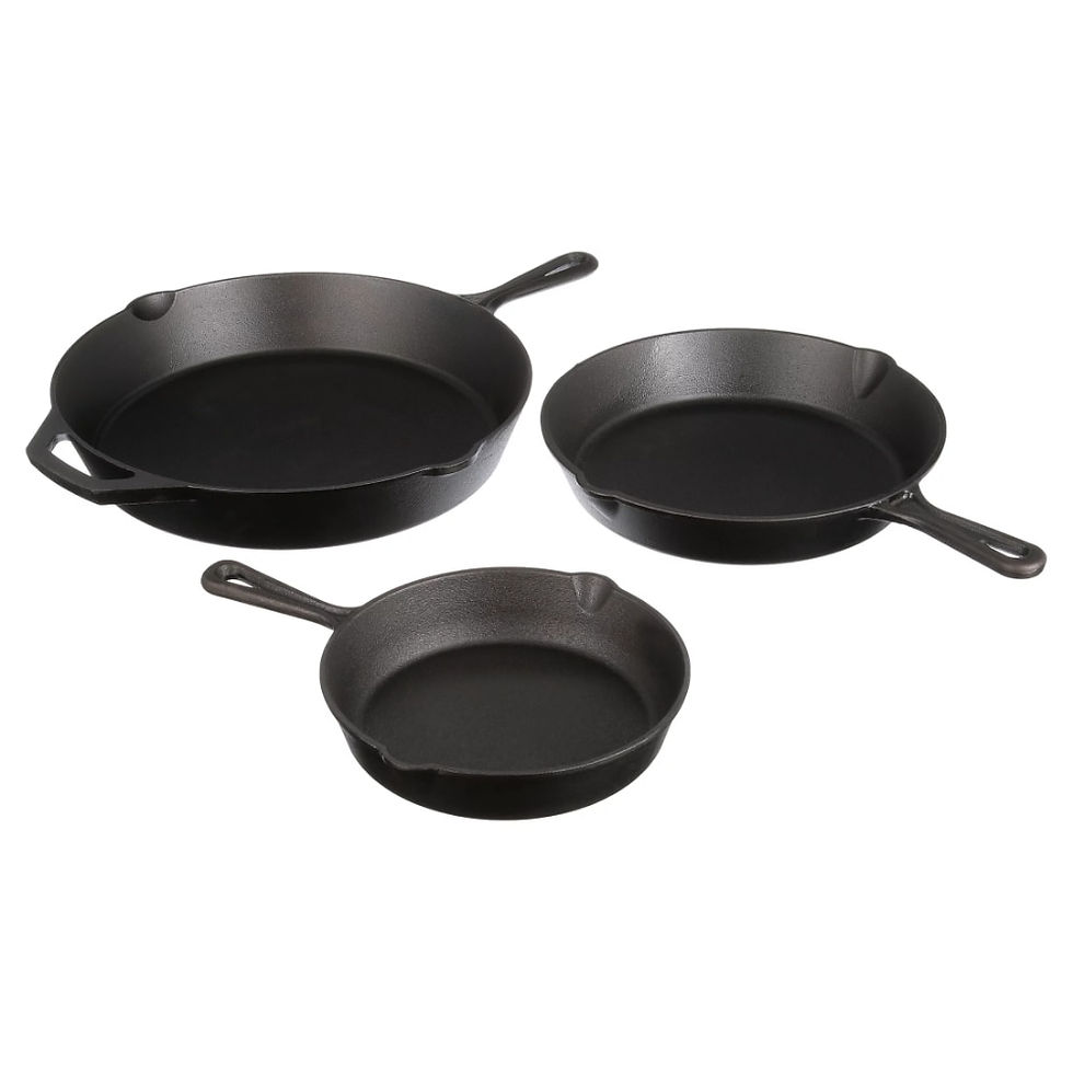 Thumbnail: Ozark Trail 3 Piece Cast Iron Skillet Set, Pre-seasoned (8", 10.5", 12") Kitche