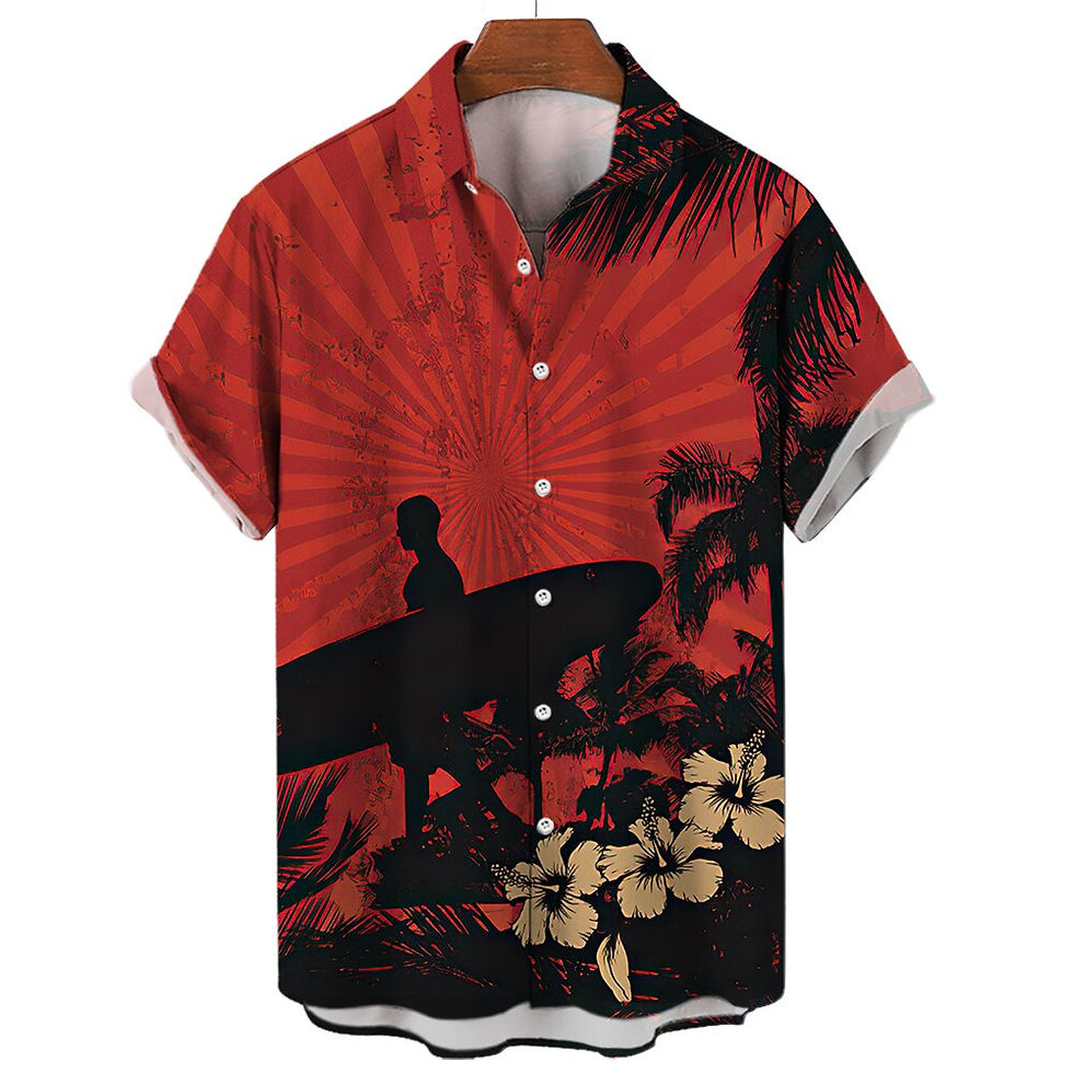 Thumbnail: Hawaiian Surfing Shirt For Men beach summer outdoor 2023 New Men's Short Sleeve
