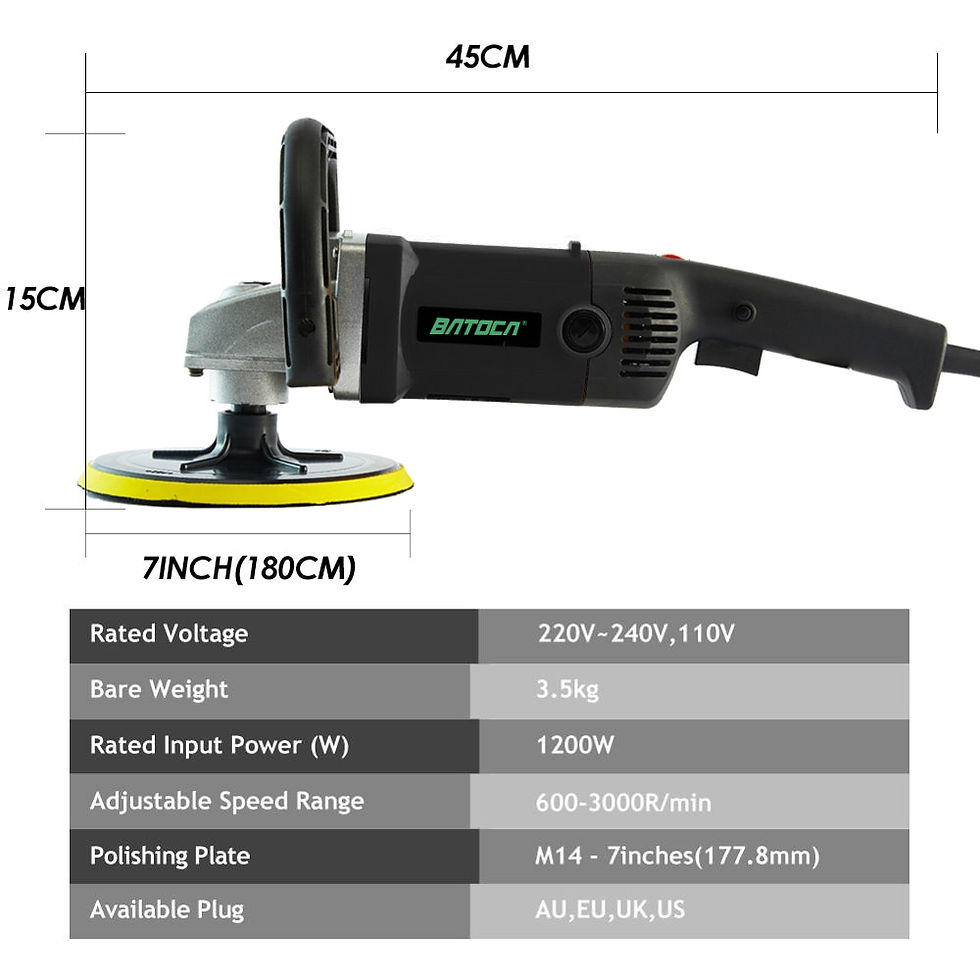 Thumbnail: Rotatory Car Polisher 180mm Disc Orbital Electric Polishing Machine M14 High Po