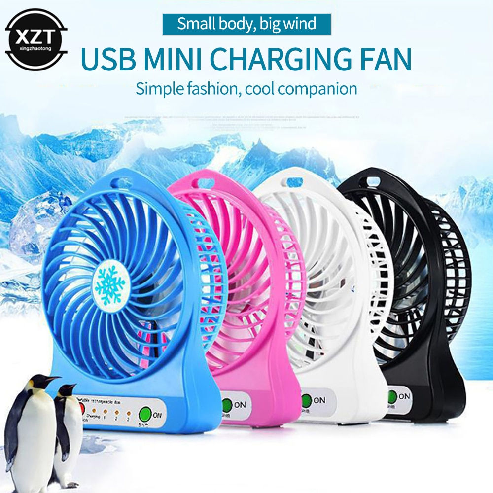 Portable Rechargeable Led Light Fan Air Cooler Mini Desk Usb Fan Third Wind Usb