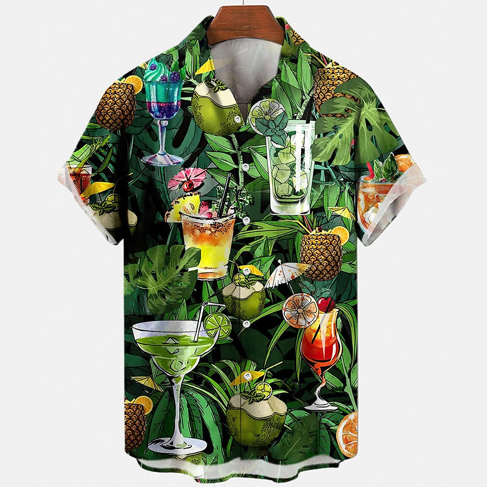 Thumbnail: Men's Beach Summer Outdoor Vintage Hawaiian Shirts Summer Beach Vacation Style 