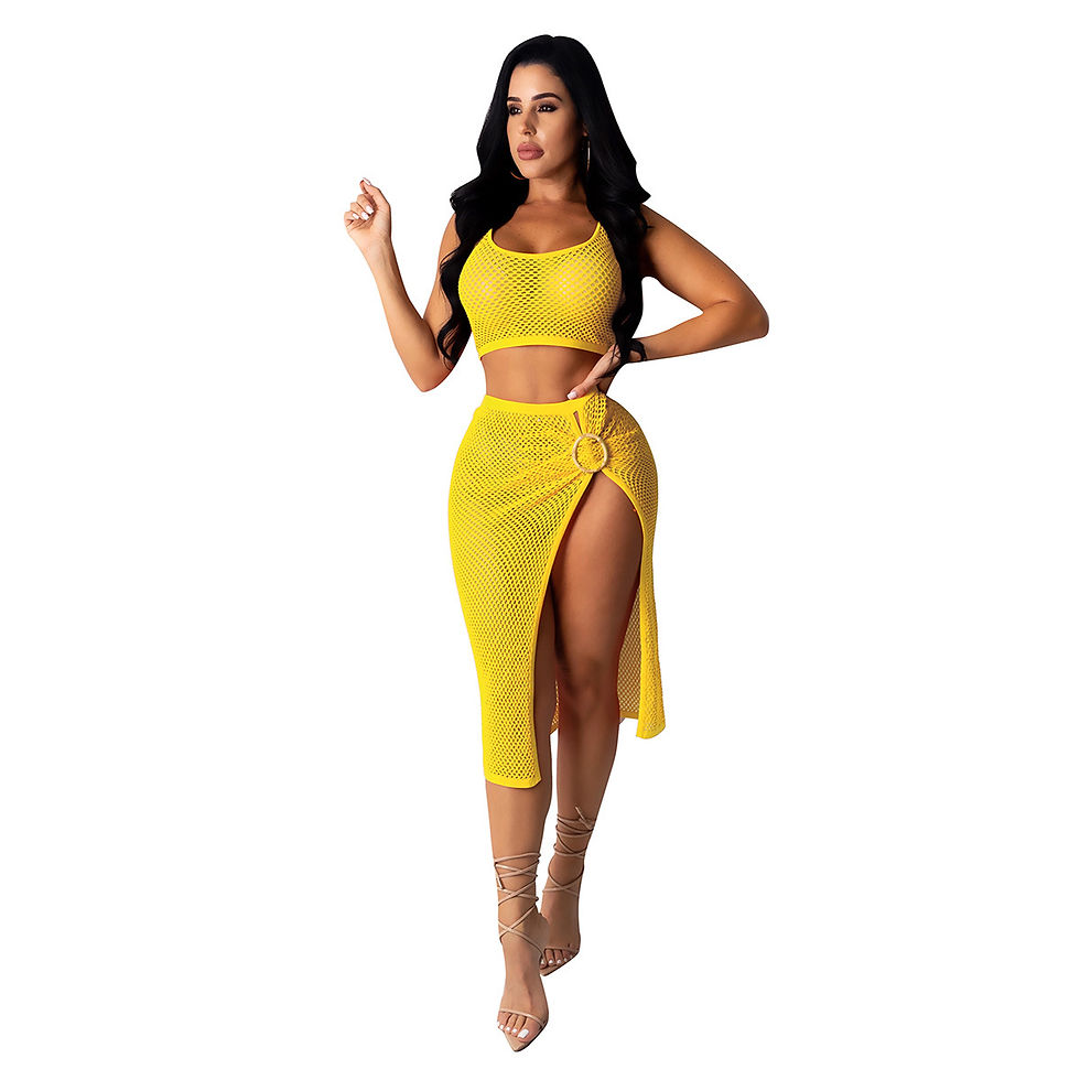 Thumbnail: Swimwear & Beachwear Two Piece Beach Wear Women Mesh Cover Ups Beach Wear Ladies