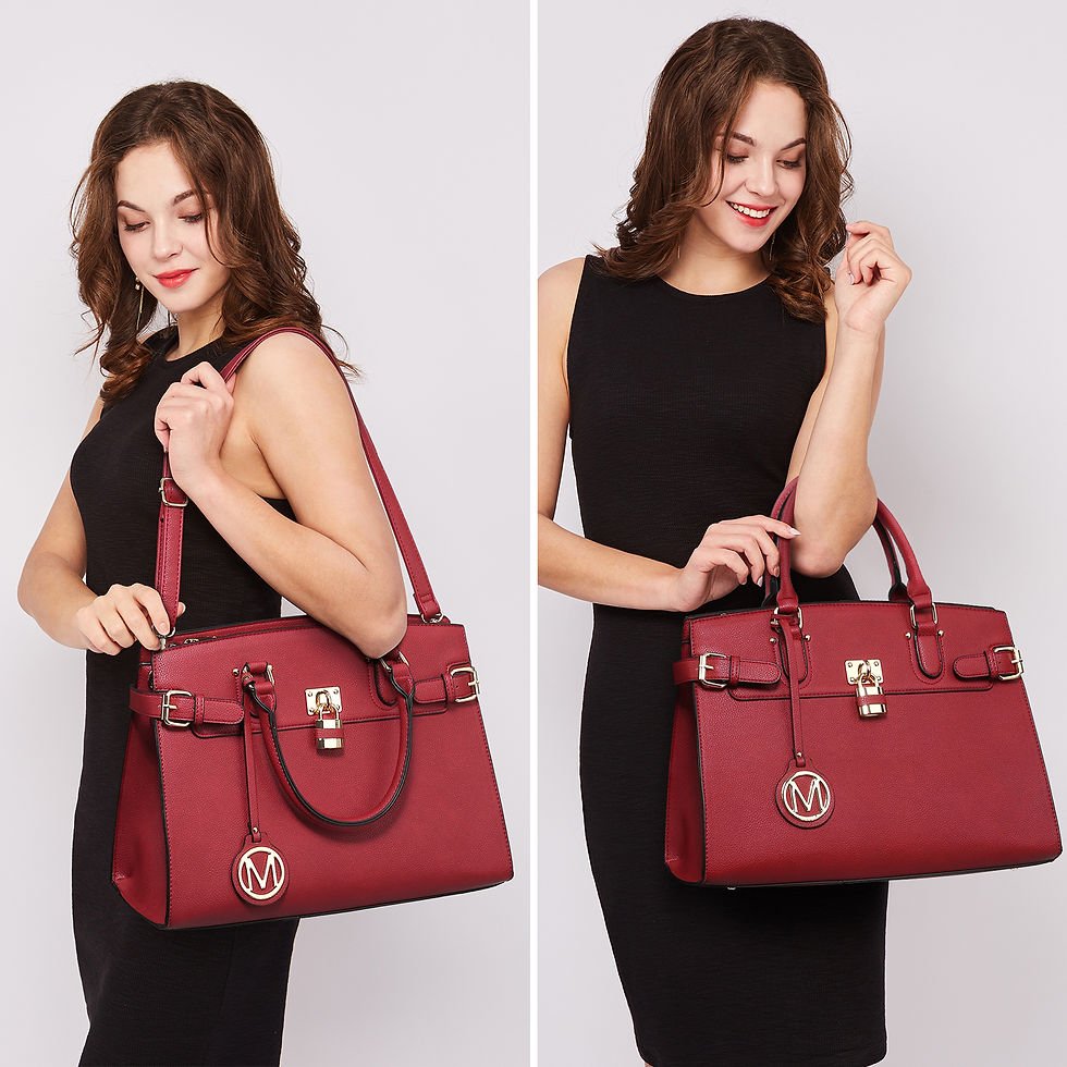 Miniatura: MKP Female Satchel Handbags Shoulder Tote Top Handle Bags with Matching Wristle