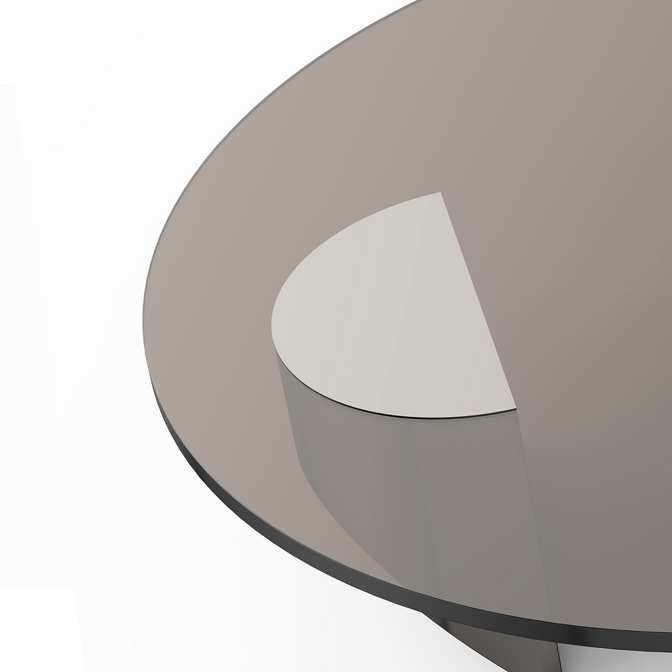 Миниатюра: 1inchome Round Glass Coffee Table Wedge Coffee Table, Modern Coffee Table with 