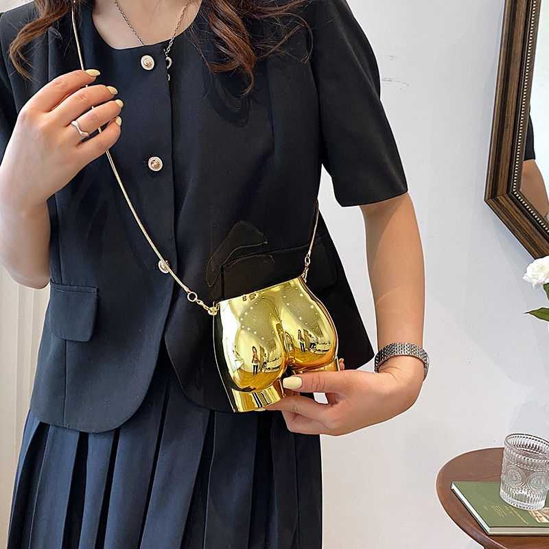 Miniatura: Coin Purse Hip Shape PVC Bag For Women 2022 Mini Crossbody Bags Metal Chain Sho
