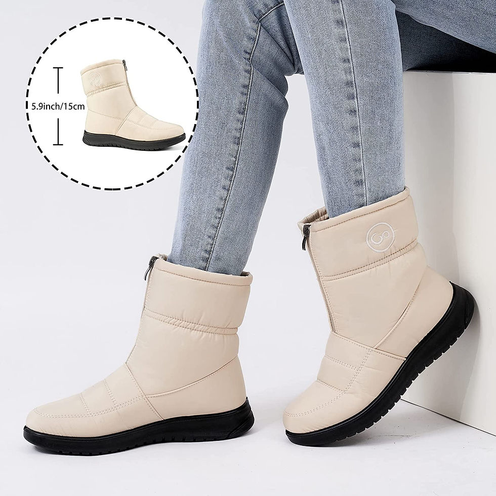 Thumbnail: Womens Snow Boots Winter Warm Ankle Booties Waterproof Slip On Outdoor Fur Line