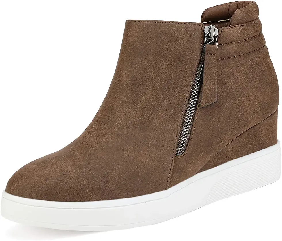 Thumbnail: DREAM PAIRS Women’s Platform Wedge Sneakers Ankle Booties