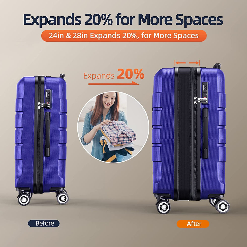 Miniatura: SHOWKOO Luggage Sets Expandable PC+ABS Durable Suitcase Sets Double Wheels TSA 