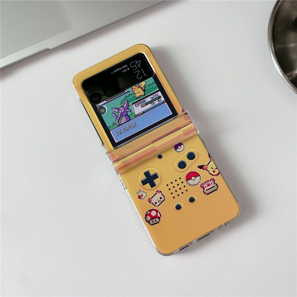 Pokemon Pikachu Phone Case for Samsung Galaxy Z Flip 4 3 5G Anime Cartoon Mewtw