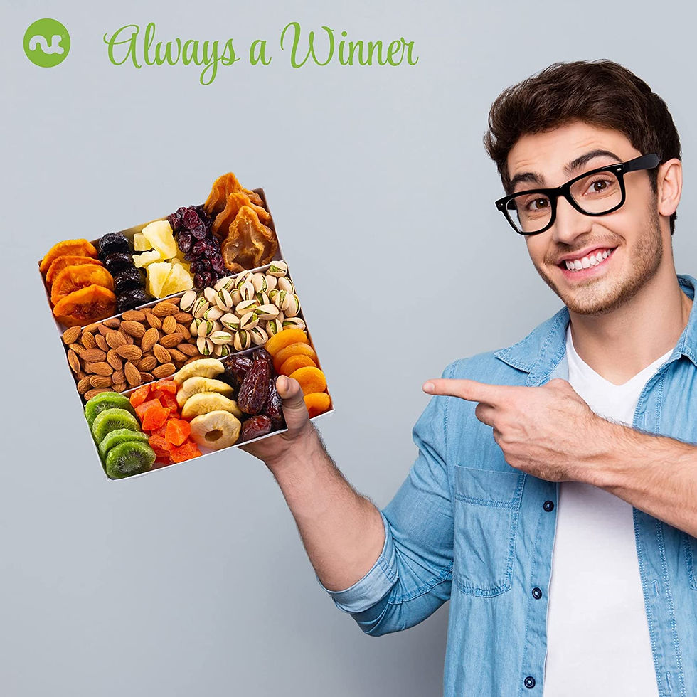 Thumbnail: Dried Fruit & Nuts Gift Basket in White Box (12 Assortments) Premium Gourmet Bo